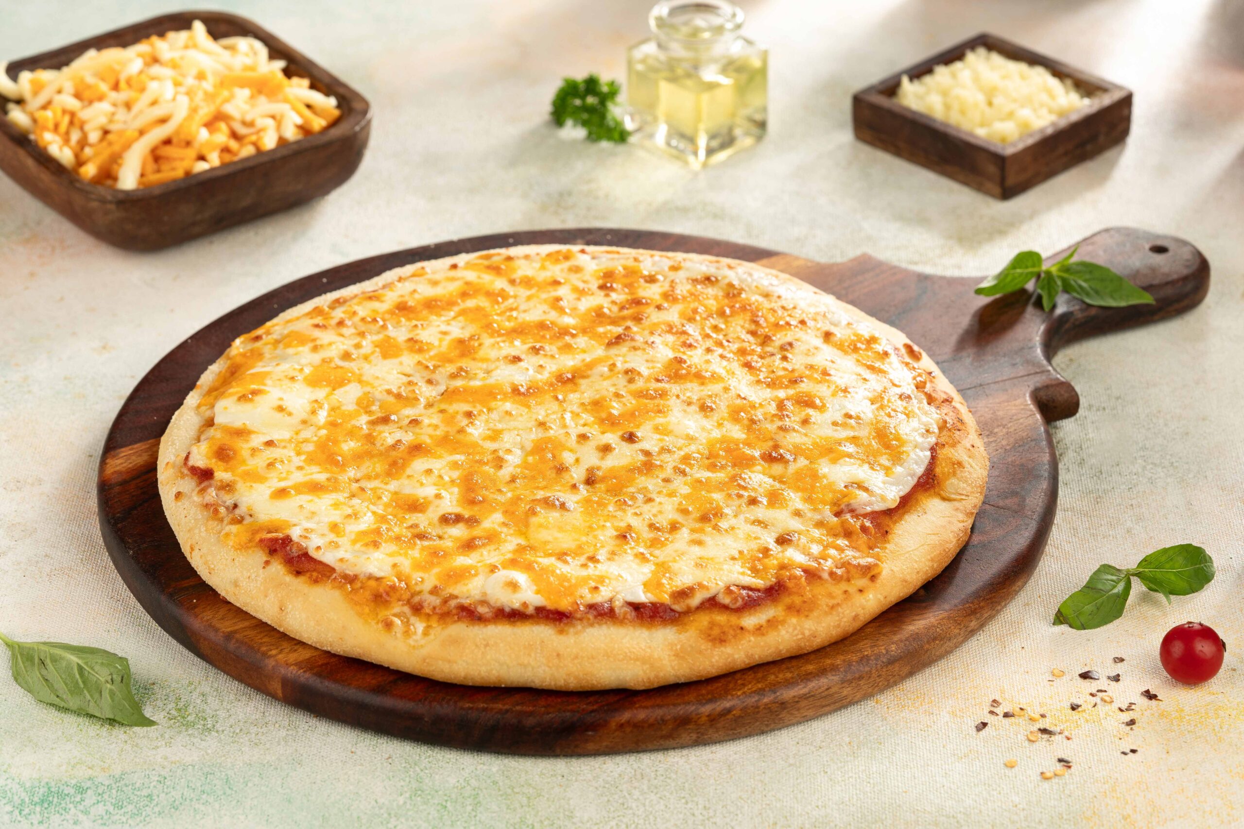Four cheese pizza